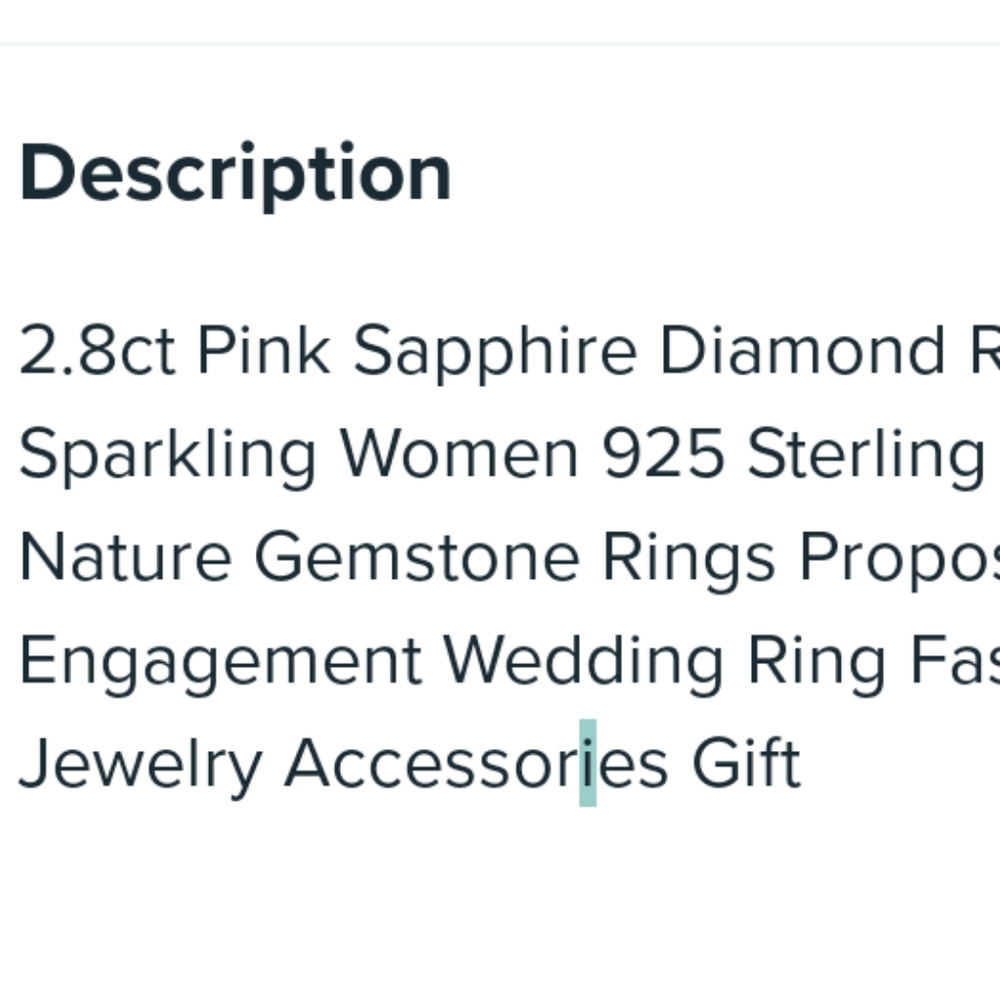 NWT PINK & WHITE SAPPHIRE OVAL RING - Picture 4 of 7
